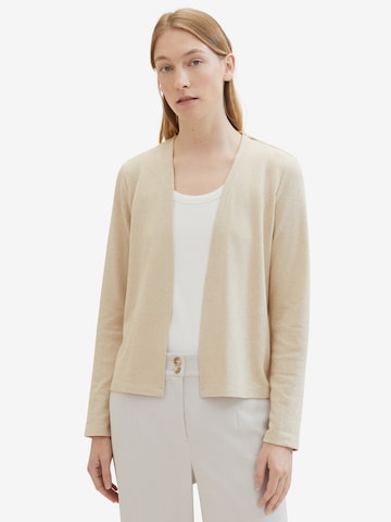 TOM TAILOR Gebreid vest in Beige: voorkant