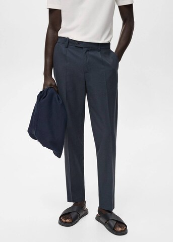 MANGO MAN Tapered Chino Pants 'Ennio' in Blue: front