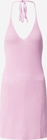 Monki - Vestido de malha em rosa: frente