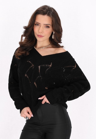 Pull-over faina en noir : devant