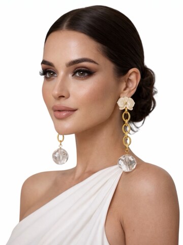 Elena Athanasiadou Earrings 'Earrings Orchid Crystal Drop' in White: front