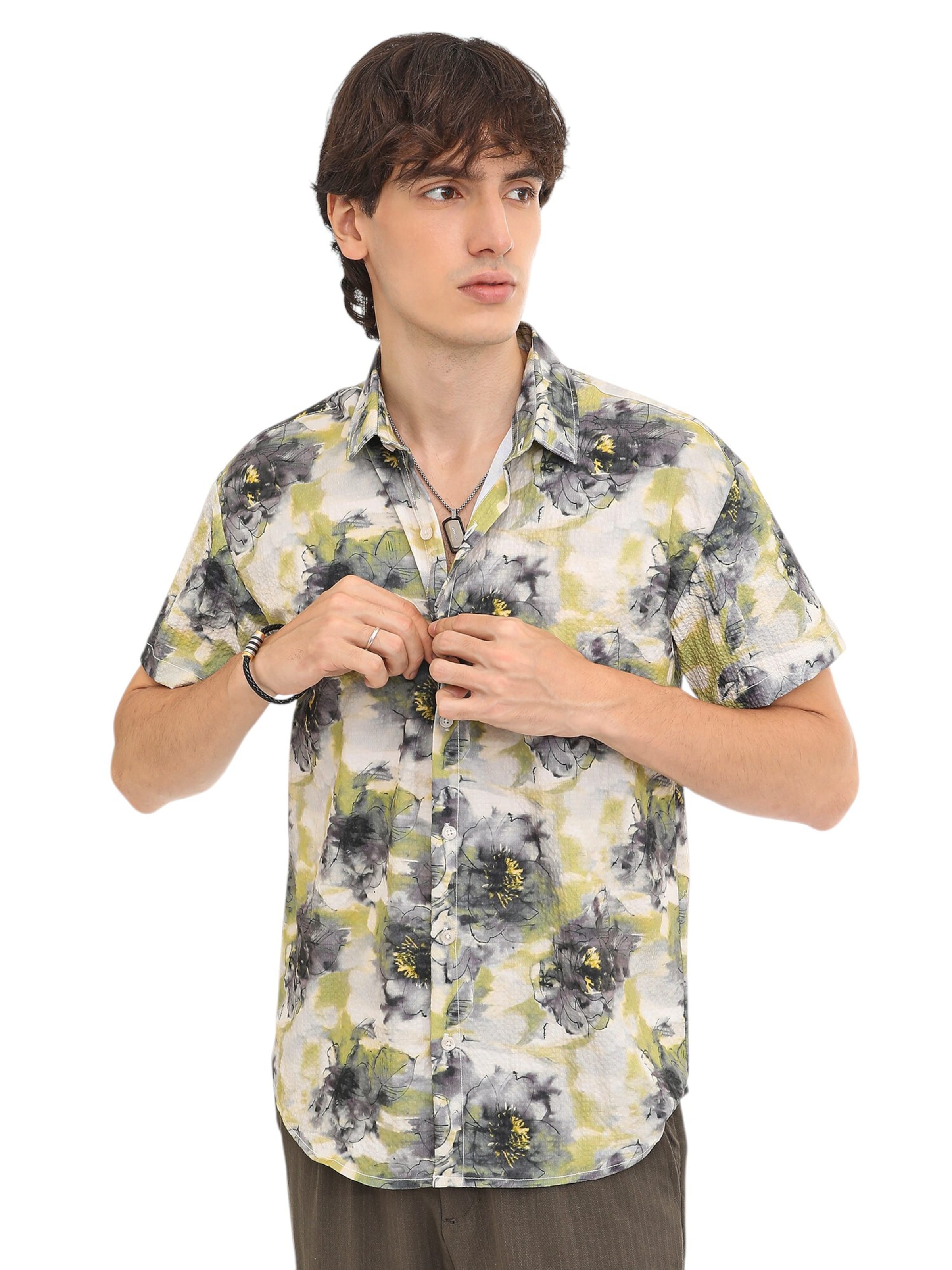 Campus Sutra Regular fit Button Up Shirt in Mixed colors: front