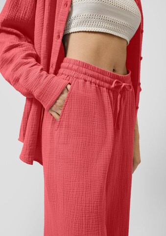 QS Wide Leg Housut värissä punainen