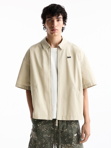 Pull&Bear Comfort fit Button Up Shirt in Beige