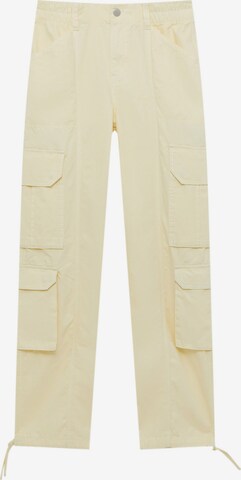 Pull&Bear Wide leg Cargo jeans in Yellow: front