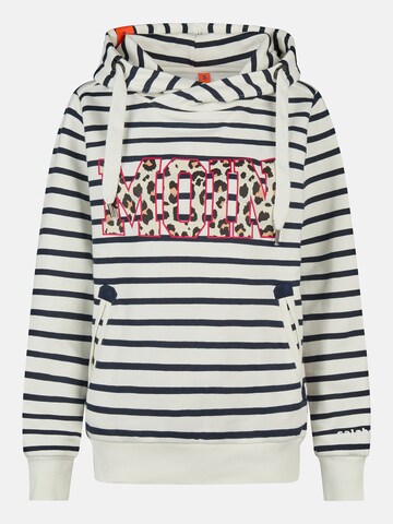 salzhaut Sweatshirt 'Sünn Ringel - Moin' in Wit: voorkant