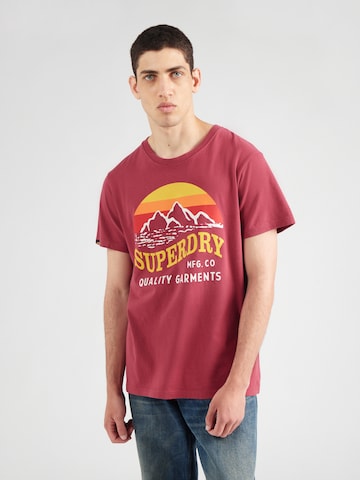 Maglietta 'Great Outdoors' di Superdry in rosso: frontale