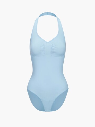 cfab (formerly creamy fabrics) Shaping Bodysuit 'Neckholder Bodysuit mit Slip' in Blue: front