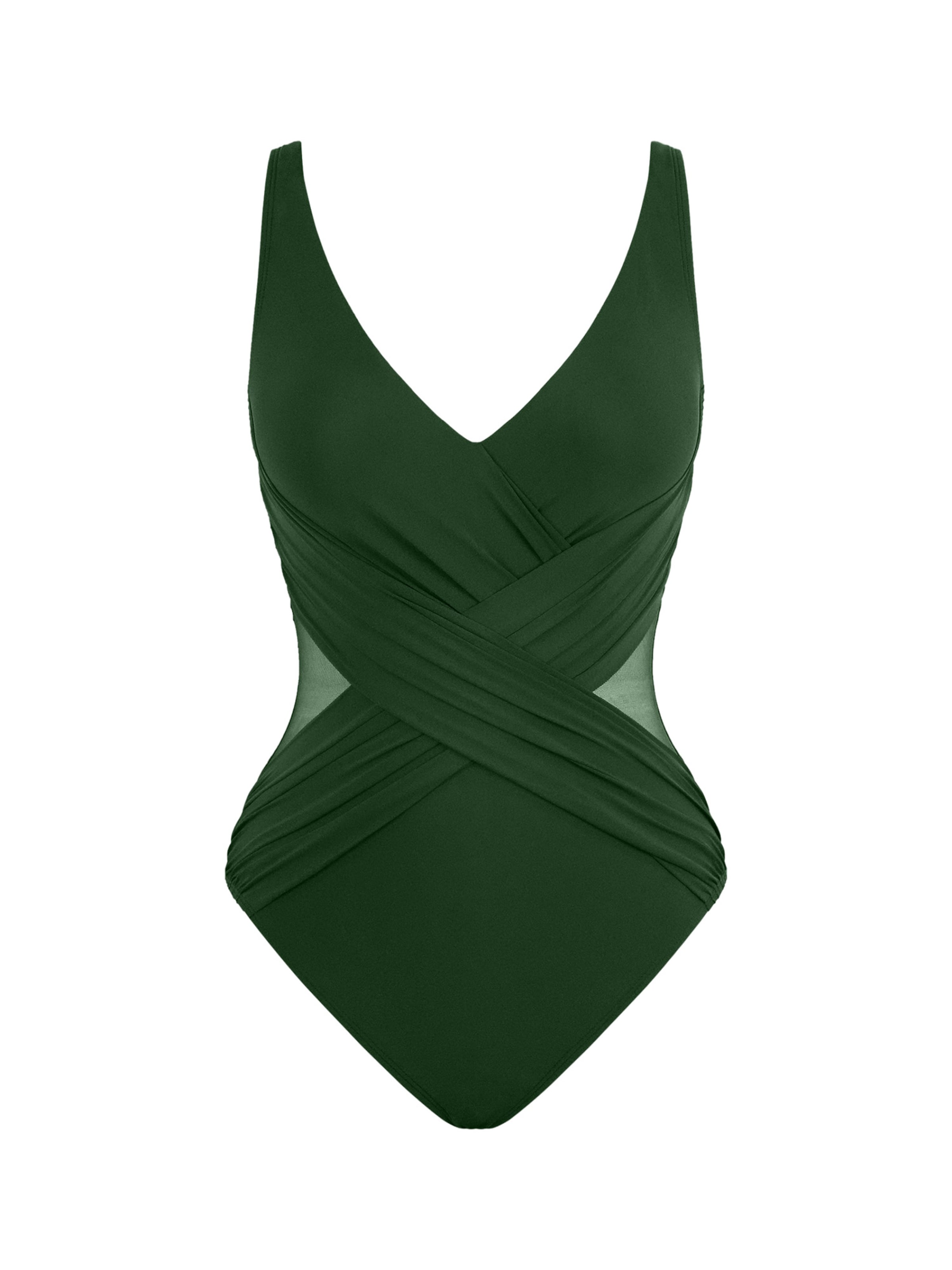 Cupshe Bustier Badeanzug in Grün: Vorderseite