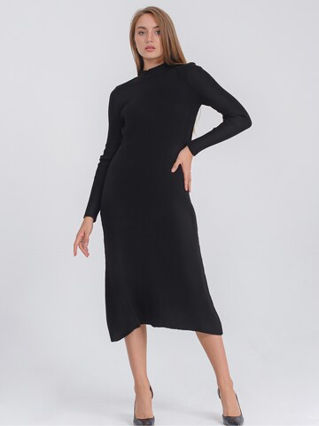 FRESHLIONS Knitted dress 'Evelina' in Black: front