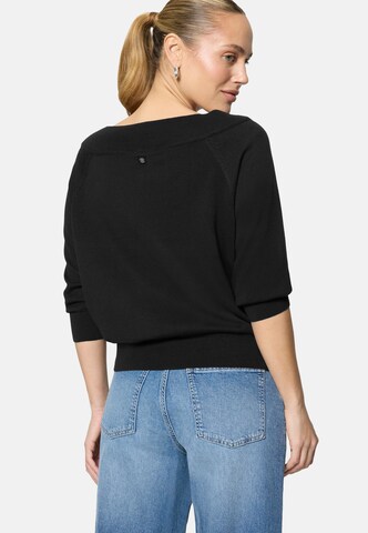 zero Strickpullover mit Carmenausschnitt in Schwarz