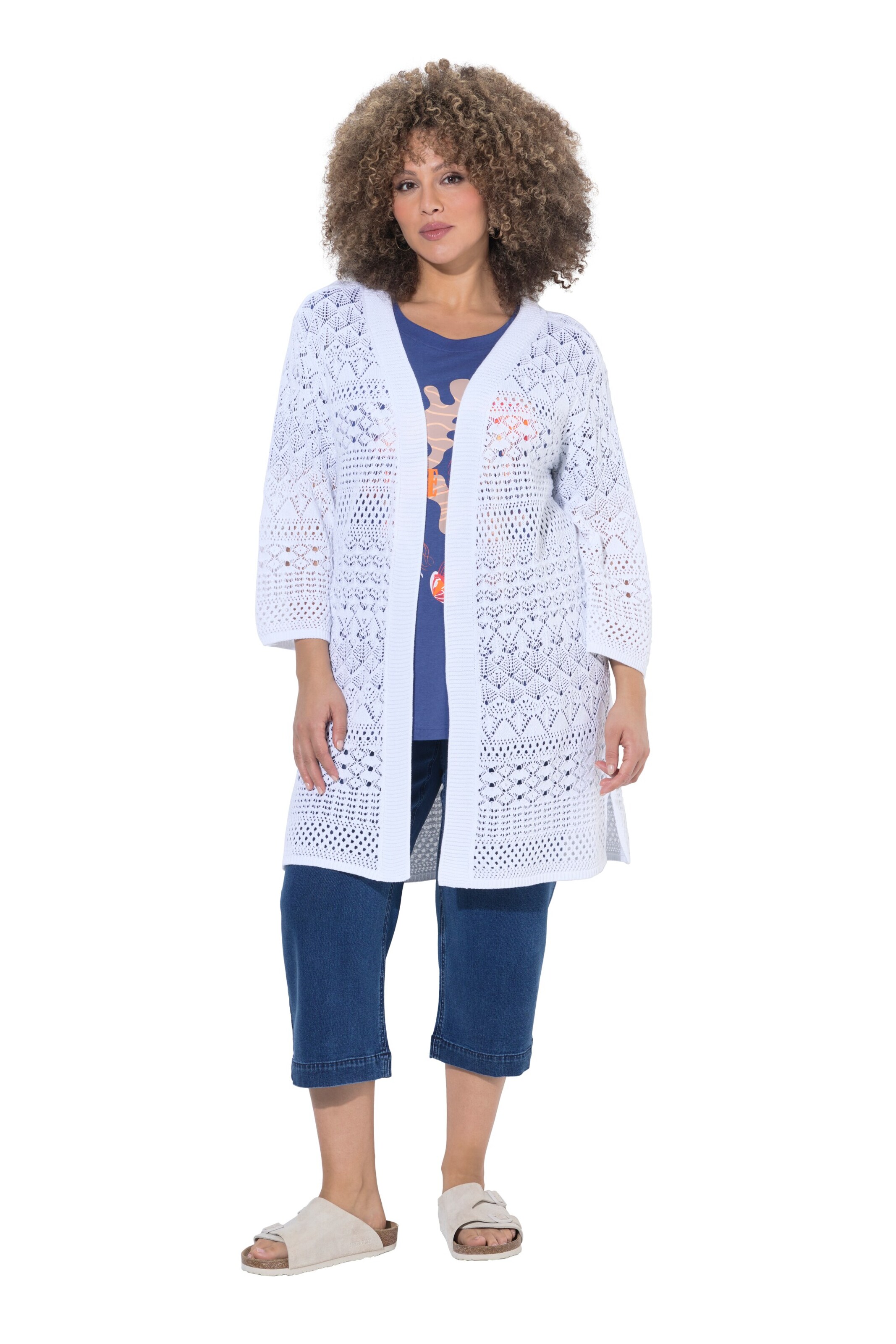 Ulla Popken Gebreid vest in Wit
