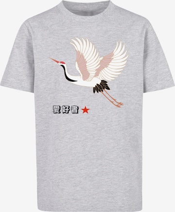 T-Shirt 'Kranich Japan' F4NT4STIC en gris : devant
