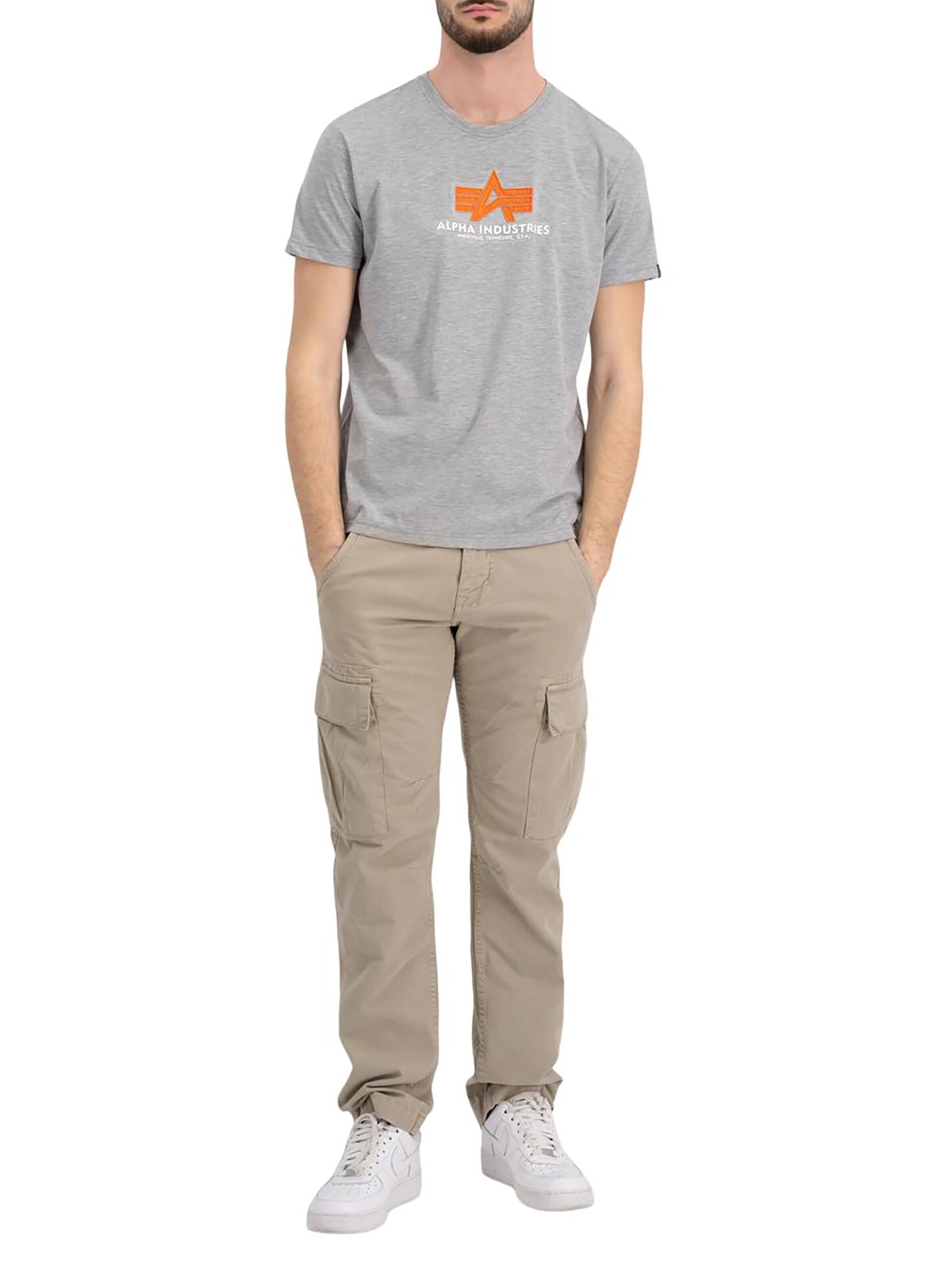 ALPHA INDUSTRIES Shirt 'Basic Rubber'‌ in Grau: Vorderseite