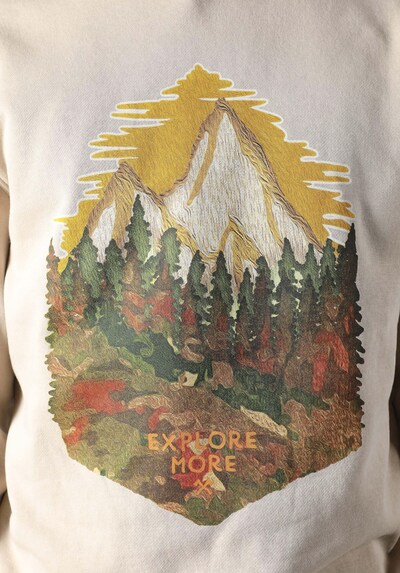 Colin's Sweat-shirt en beige / moutarde / vert foncé / rouge feu, Vue avec produit