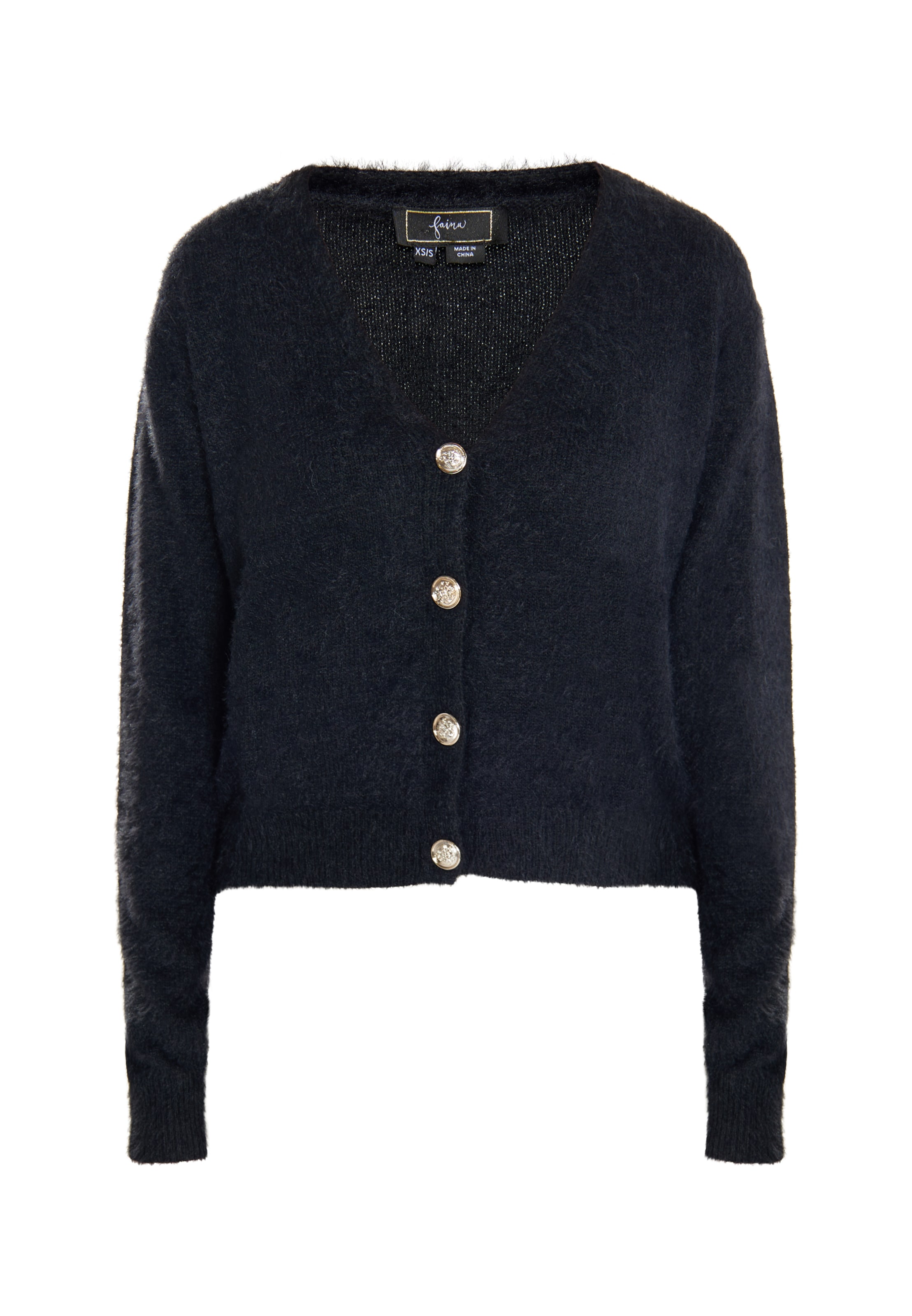 melns faina Adīta jaka 'Dedica': no priekšpuses