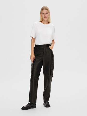 Regular Pantalon cargo SELECTED FEMME en noir