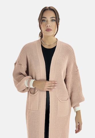 Cappotto in maglia di Elara in rosa