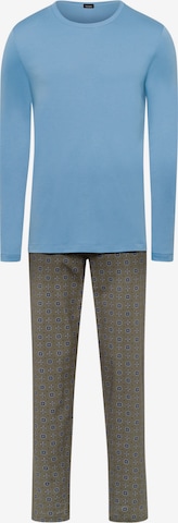 Hanro Long Pajamas ' Night & Day ' in Blue: front