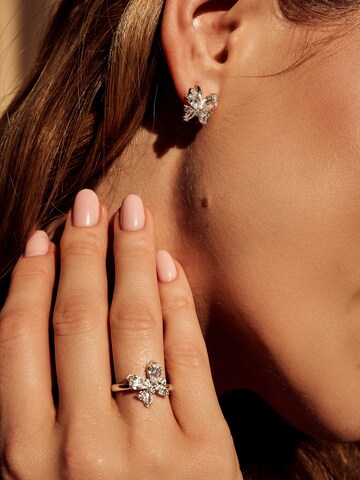 Boucles d'oreilles Leis en argent : devant
