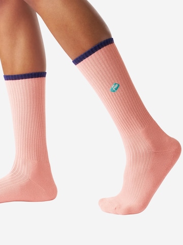 Von Jungfeld Socken 'Mix & Match Tennis mit Stickmotiven' in Pink