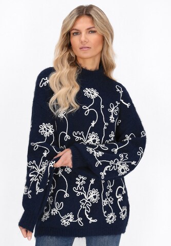 Pull-over usha FESTIVAL en bleu : devant