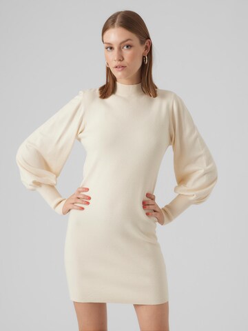 VERO MODA Gebreide jurk 'HOLLY' in Beige: voorkant