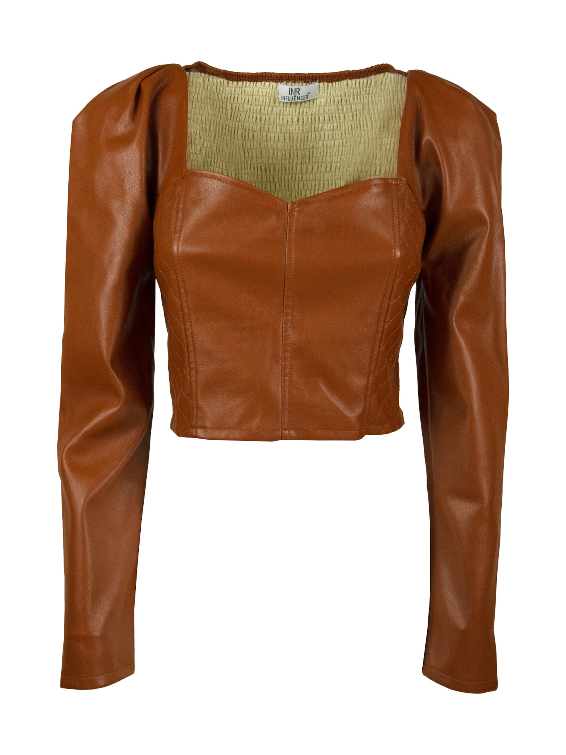 Influencer Bluse in Braun: Vorderseite