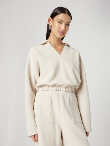 millane Sweatshirt 'Linea' in Beige: predná strana