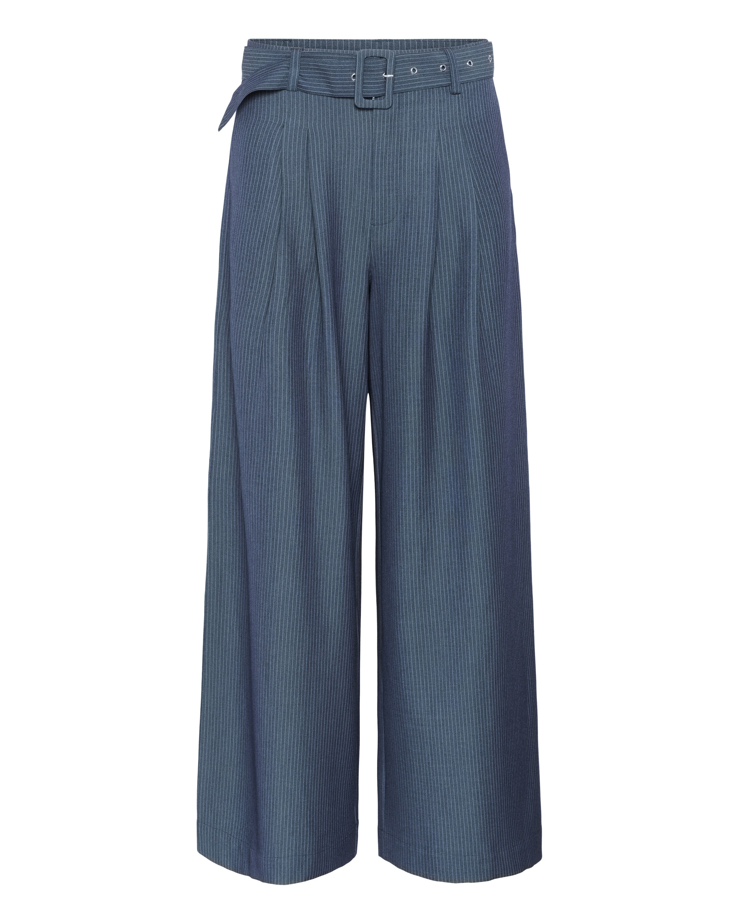 My Essential Wardrobe Wide leg Broek 'Vitta' in Blauw: voorkant