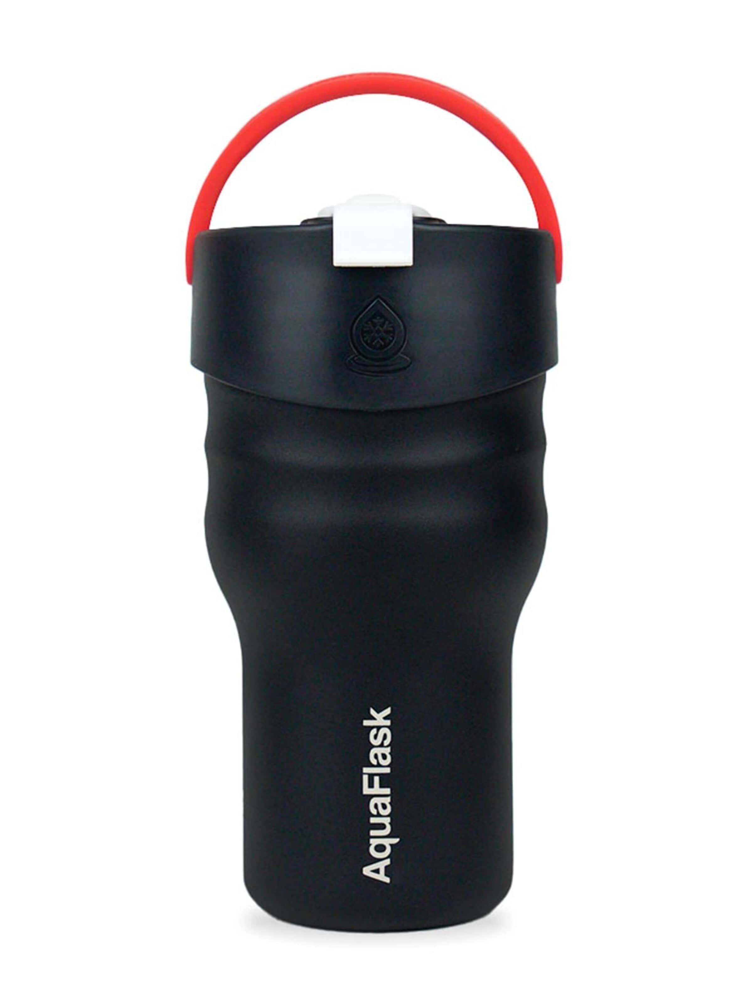 AquaFlask Láhev na vodu 'AquaFlask Termoláhev TUMBLER 591 ml' – černá: přední strana