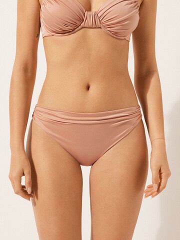 CALZEDONIA Bikini Bottoms in Beige: front
