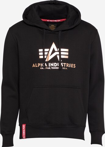 ALPHA INDUSTRIES Regular fit Суичър в черно: отпред