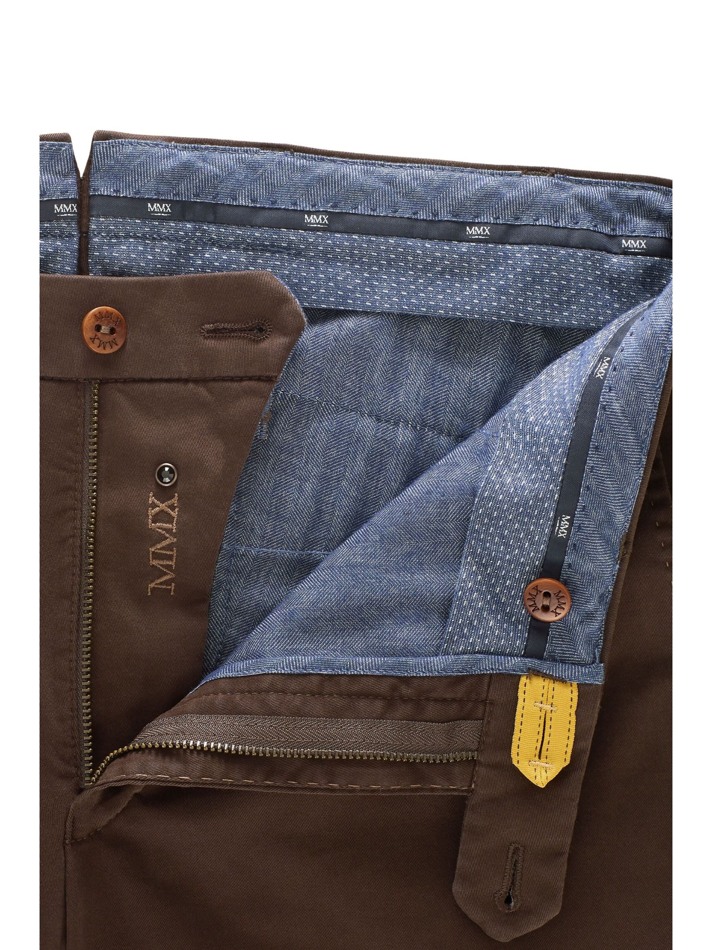 Coupe slim Pantalon chino 'Lupus' MMX Germany en marron