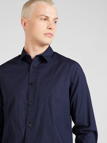 Calvin Klein Jeans Slim fit Button Up Shirt in Blue