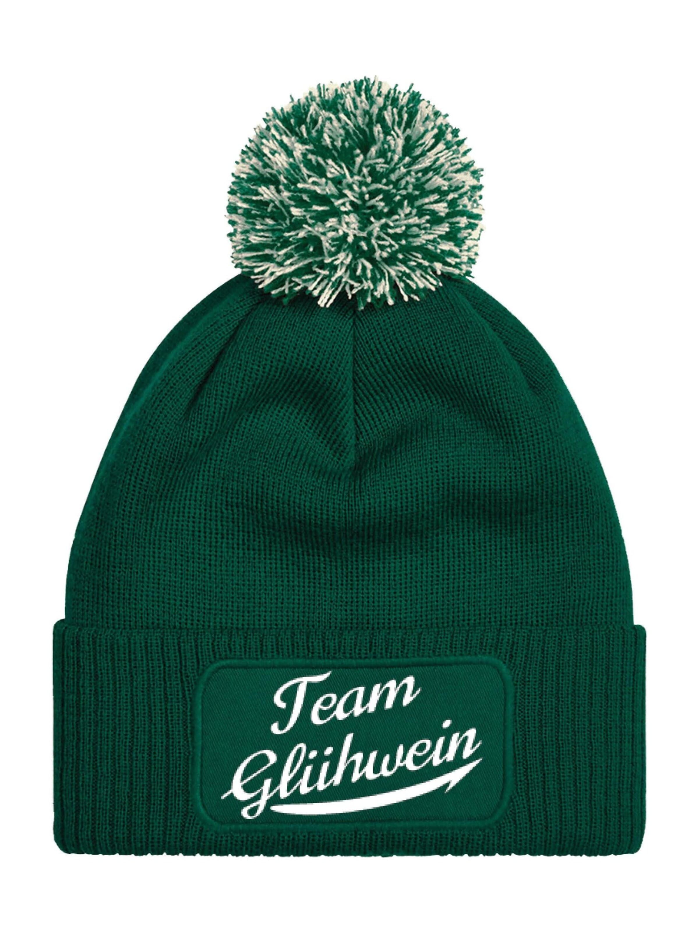 Youth Designz Mütze 'Team Glühwein'‌‌‌‌‌‌‌ in Grün: Vorderseite