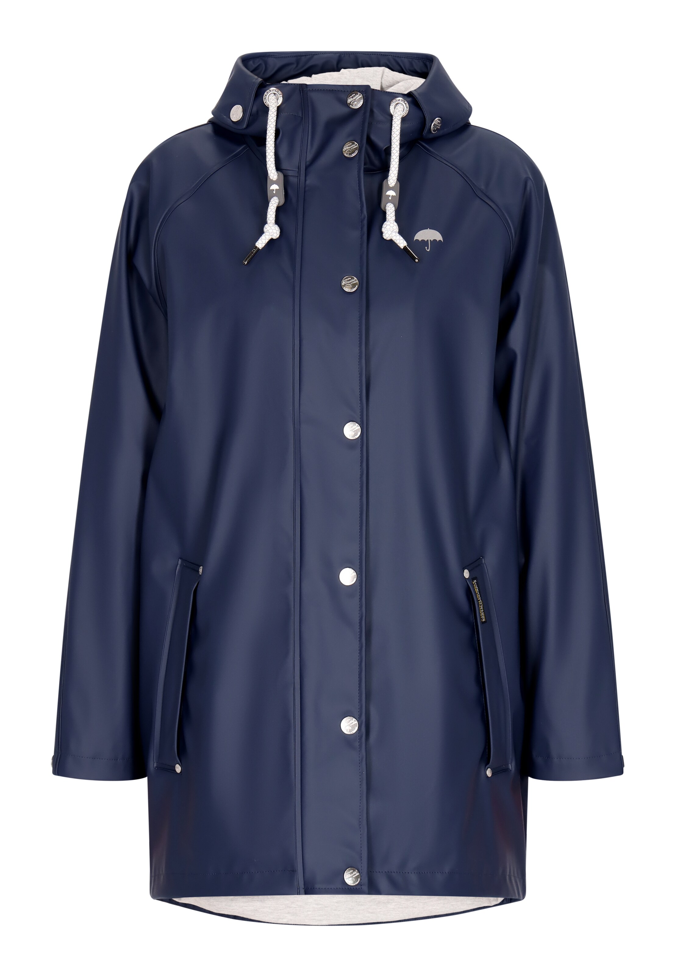 Schmuddelwedda Between-seasons coat in Blue: front