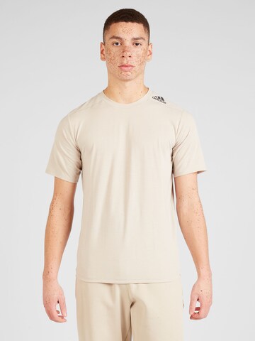 T-Shirt fonctionnel 'Designed for Training' ADIDAS SPORTSWEAR en beige : devant