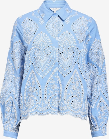 OBJECT Bluse 'BITTEN' i blå: forside
