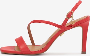 Kazar - Sandalias con hebilla en rojo: frente