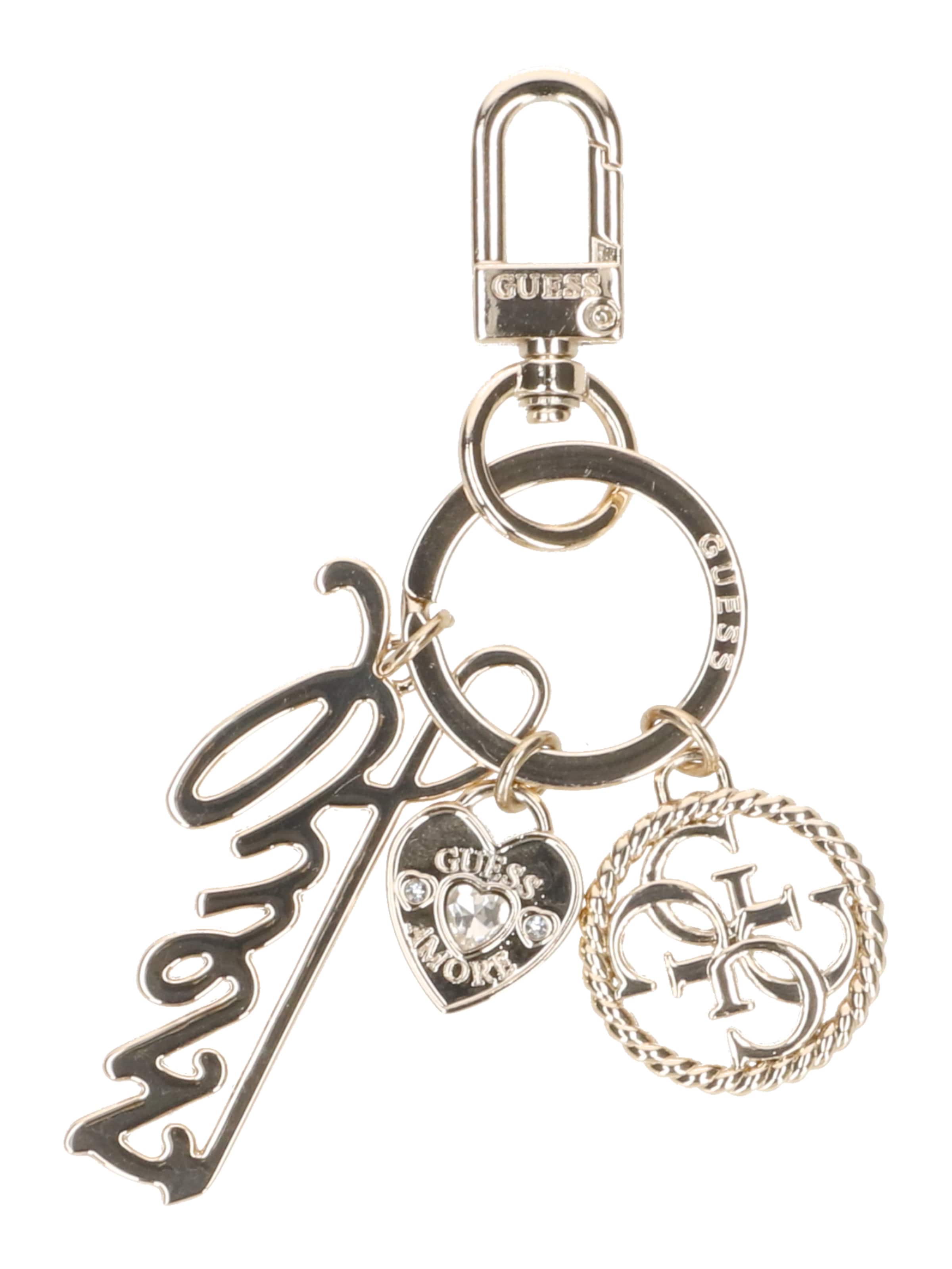 Porte-clés 'KEYRING' GUESS en or : devant