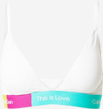 Calvin Klein UnderwearTrokutasti Grudnjak - bijela boja: prednji dio