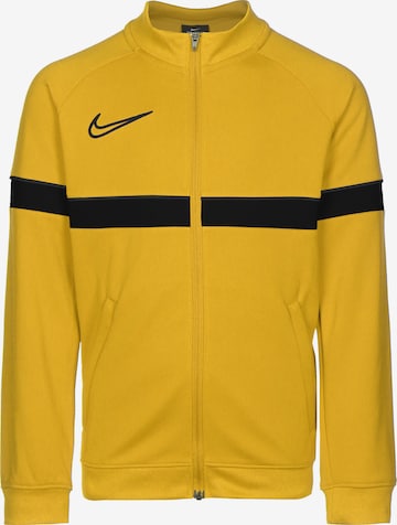 NIKE Athletic Zip-Up Hoodie in Yellow: front