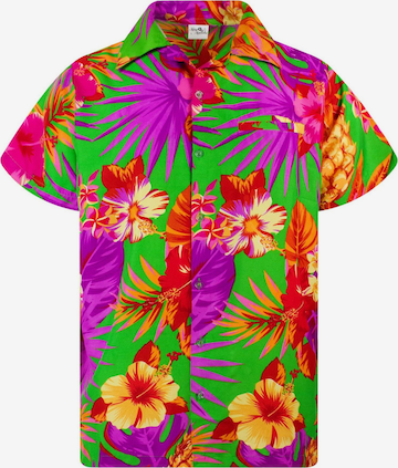 King Kameha Shirt 'Pineapple' in Green: front