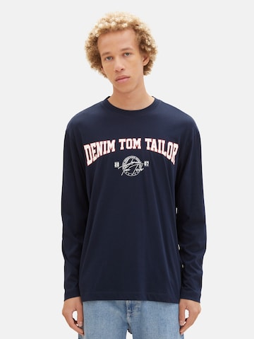 T-Shirt TOM TAILOR DENIM en bleu : devant