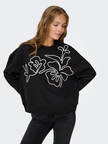 Jaqueline de Yong Sweatshirt 'Canoa' in Zwart