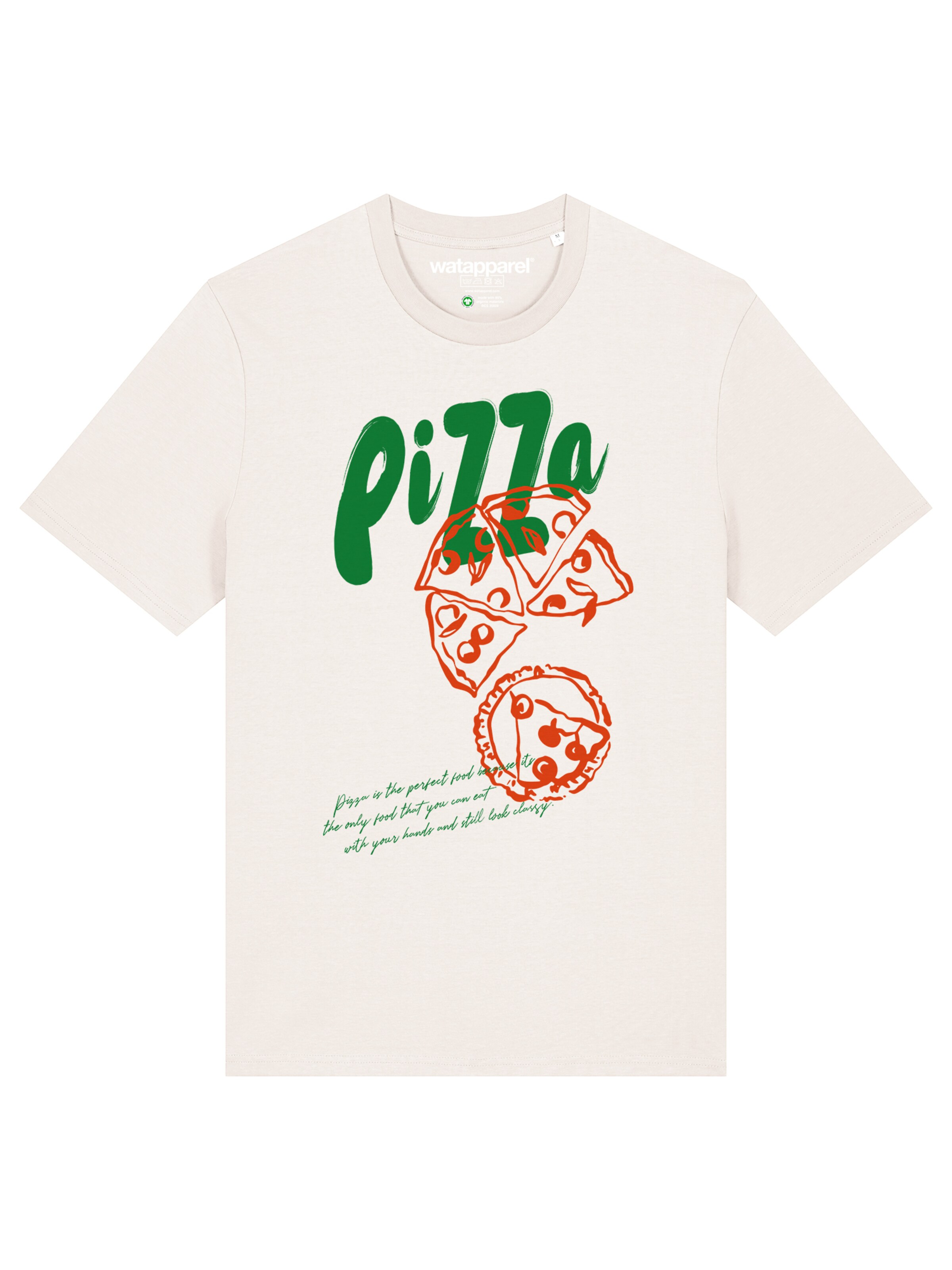 Watapparel Shirt 'Pizza' in White: front