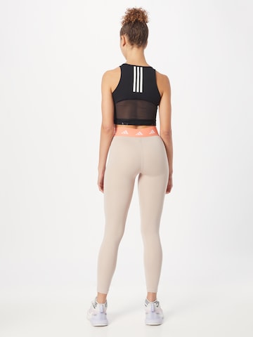 ADIDAS PERFORMANCE Skinny Športové nohavice 'Techfit' - Béžová