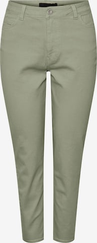 PIECES Tapered Jeans 'KESIA' in Green: front