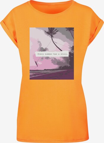 Merchcode T-Shirt 'Summer - Every summer has a story' in Orange: predná strana